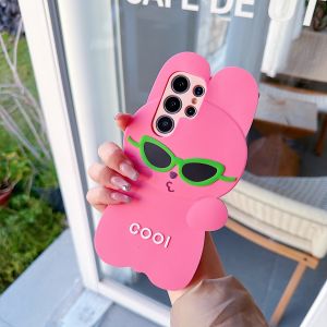 EOENKK | Cute Cartoon Glasses Cool Rabbit Phone Case For Samsung Galaxy S26 S25 S24 S23 S22 S21 Plus Ultra FE A33 A16 A15 A14 Phone Cover