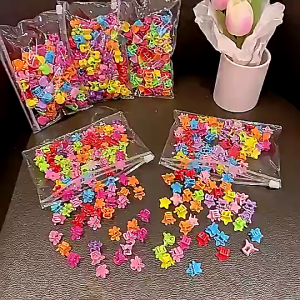 กิ๊บติดผมลายการ์ตูนน่ารักสไตล์เกาหลี 100 ชิ้น/ชุด กิ๊บติดผมเด็กผู้หญิง กิ๊บหนีบผมขนาดเล็ก กิ๊บหน้าม้าเด็ก กิ๊บติดผม เครื่องประดับผมเด็ก