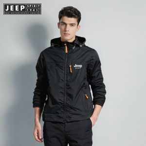 Jeep Spirit 1941 Estd Mens Outdoor Waterproof Jacket Large Windproof Breathable Fishing Jacket Camping Mountaineering Mens Wear