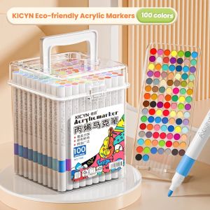 OUHOE | [T] 120 Colors Acrylic Paint Marker Pens Bright Pigment Quick Dry Perfect For Kids Drawing DIY Craft Projects
