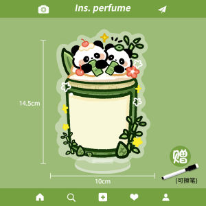 Cute Panda Acrylic Desktop Message Board Cartoon Office Desk Memo Board Decorative Ornaments Come with Erasable Pen