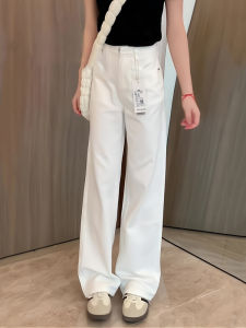 Slimming Straight Leg Jeans High Waist Floor Length Drapey Soft Korean Style Commute All Seasons plus Size Womens Jeans