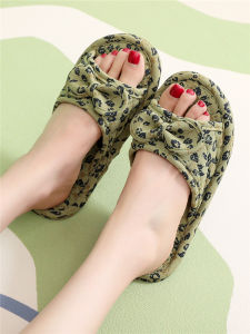 Indoor Home Slippers Mens Quiet Walking Particle Cloth Bottom Anti-Slip Floor Tile Friendly Cotton Slippers Spring Summer Autumn Butterfly Festival