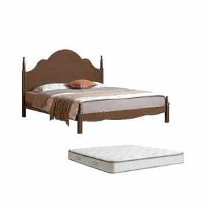 WEISHA | American Retro High Headboard Double Bed Storage