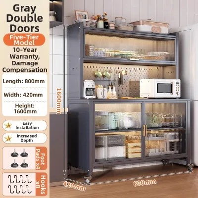 DIBIOU | Multi-Function Multi-layer Storage Cabinet with Doors for Oven and Appliances