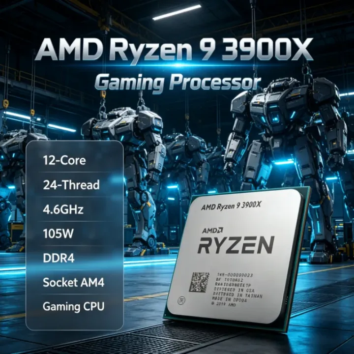 AMD | Ryzen R9 3900X AMD 7nm Desktop Processor 12-Core 24-Thread 3.8GHz 105W 64M L3 DDR4 for Design