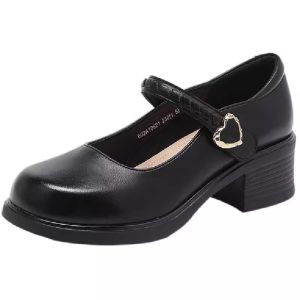 Josiny | Retro Jk Style Mary Jane Shoes With Thick Heel Black