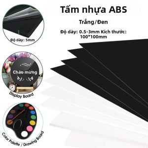 1-5 Chiếc Tấm Mô Hình DIY Tấm Nhựa ABS 100X100 Mm Màu Trắng/Đen Tùy Chọn Độ Dày 0.5mm/1mm/1.5mm/2mm Để Làm Mô Hình