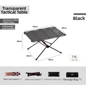 Folding Lightweight Transparent Outdoor Table
