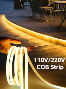 Super Bright Outdoor Soft COB Silicone Tube LED Lighting String 288leds/m 110V 220V Waterproof For Square Garden Yard Decor