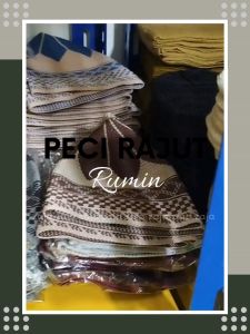 Zaja - Peci Rajut Motif Rumin Ukuran Dewasa Motif Wajik Kombinasi Dua Warna Mewah Kopiah Motif