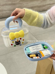 กล่องยาพกพาขนาดใหญ่พร้อมสายรัดผีเสื้อ กล่องเก็บยาฉุกเฉิน กล่องเก็บยา กล่องเก็บยาในครัวเรือน กล่องเก็บยาในหอพักนักเรียน