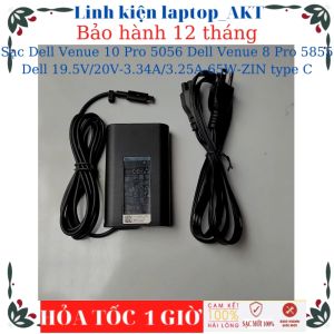 Sạc laptop Dell Venue 10 Pro 5056 Dell Venue 8 Pro 5855 Dell 19.5V/20V-3.34A/3.25A-65W-ZIN type C