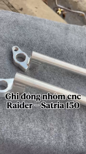 Ghi đông nhôm cnc Raider  Satria chính hãng lắp đặt như zin