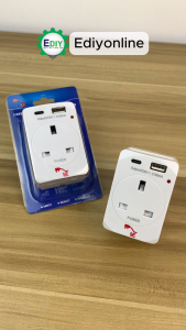 【 New 】SIRIM 3250W FULL COPPER 3 Way Multi Adaptor With USB Type A & Type C Plug Socket Extension Outlet 13A China UK