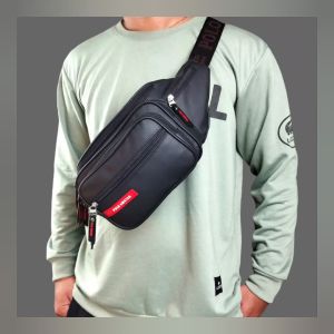 Tas Selempang Pinggang Pria Waistbag Slingbag Anti Air Bimo Material Kualitas Premium 7 Ruang