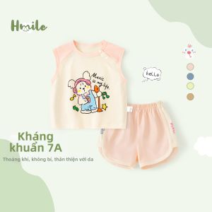 HUANMILE | Bộ Quần Áo Bé Trai Mỏng Hè Chống Khuẩn Hình Thú Nhỏ