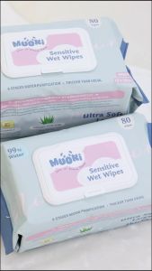 [Carton Size] Moori Sensitive Wet Wipes (80sx18) 99% Water No Alcohol Sensitive Skin