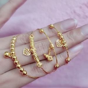 GELANG TANGAN BUDAK EMAS 916 TULEN 2.68G/2.80G/2.95G/3.51G