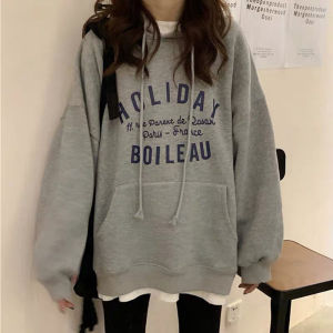 Trendy Korean Loose Fit Womens Hoodie Sweatshirt Thin Autumn New Style Personalized Cec Hat Shirt Internet Celebrity Fashion