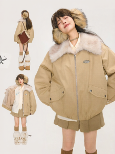 Keiko | Áo Khoác Dày Có Cổ Lông Stylish Quilted Cho Mùa Đông