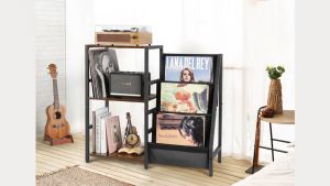 Floor Standing Bookshelf Display Stand Rack Magazine Vinyl Album Storage Rack Multipurpose Bookcases File Organizer Shelving for School Classroom Home Office Desk Organizer