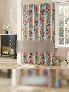 ARTHUR French countryside Fabric Shower Curtain Waterproof Machine Washable180cm/120cm Anti mold hook shower curtain