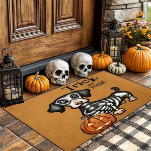 VIKAMA Fall Gnome Doormat Three Gnomes Pumpkin Maple Leaf Sunflower Non Slip Washable Farmhouse Front Porch Decor Rug