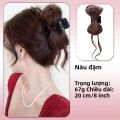Mái Tóc Giả Búi Cao Hàn Quốc Mềm Mại Dành Cho Nữ Với Kẹp Càng Cua, Kiểu Búi Đơn Giản, Chất Liệu Sợi Nhiệt Độ Cao. 