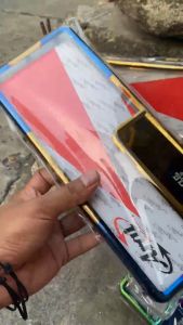 Bingkai Plat Motor Model Bangau Twotone Universal Untuk Semua Motor Satu Set Depan Belakang MJ55