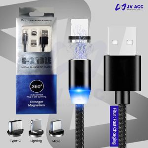 MAGNETIC STRAIGHT 3IN1 KABEL CHARGER ALL TIPE HP