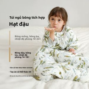 CUTE LIFE | Túi Ngủ Trẻ Em Một Mảnh Dày Giữ Ấm Vải Bamboo Cotton