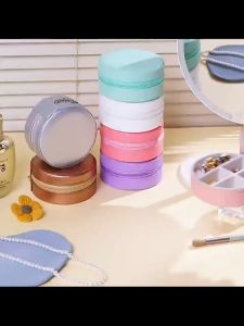 Jewellery Box Travel Organizer Mini PU Leather Storage Necklace Jewelry Organizer Gift Jewelry Box for Rings Earrings