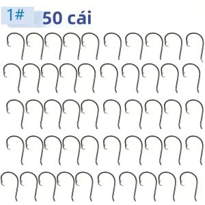 Bộ 50 Móc Câu Hình Tròn Dành Cho Câu Cá Nước Mặn Móc Câu Có Gai 1 # Lưỡi Câu Cá Bằng Thép Carbon Cỡ 10/0 Dùng Cho Câu Cá Trên Biển