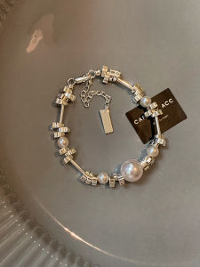 CAFFTI | French Style Elegant Pearl and Silver Womens Bracelet