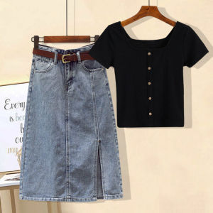 NUMEN BUTTON | Petite Summer Stylish Denim Suit Set