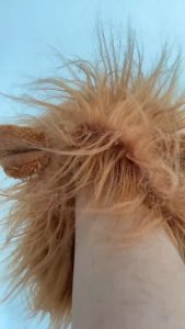 วิกผมหมา 1 ชิ้น สำหรับสุนัขพันธุ์ใหญ่ สีน้ำตาล ชุดวิกผมชูมู สำหรับเทศกาลฮาโลวีน