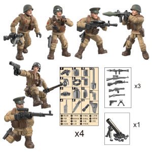 2024 World War 2 WW2 Army Military Soldiers SWAT Special Force Figures Model Building Blocks Bricks Childrens Toys Gift