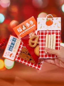 Túi Đựng Bánh Quy Trong Suốt Đầu Trang Đỏ Đầu Năm Mới Túi Đựng Kẹo Madeline Túi Đựng Kẹo Caramen Túi Đựng Bánh Bông Tuyết