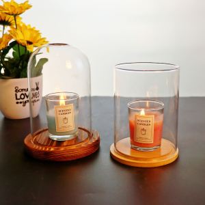 Creative Home Decorative Glass Aromatherapy Candle Holder Dustproof Windproof Vintage Ins Heat Resistant Transparent Bottle