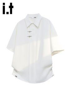 izzue | Slim Light Chinese Style Casual Cool White Loose Shirt