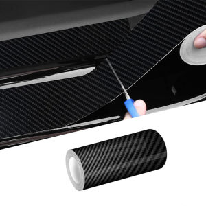 3D Carbon Fiber Anti Scratch Tape Car Sticker DIY Paste Protector Strip Vinyl Automotive Wrap Film With Air Release Bubble Free
