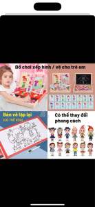 Bảng ghép hình nam châm 2 mặt đen trắng. Bảng ghép hình tranh nam châm nhiều chi tiết Montessori