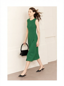 AMII | Sleeveless Summer A-line Dress Slim-fit