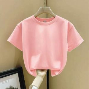 Cotton Letter & Cartoon Dog Print Loose Fit Kids T-Shirt