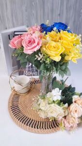 Buket Bunga Hantaran: Mawar Peony X5 & Bunga Artificial