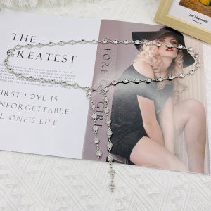 Sisi Home Fashion High-End Metal Waist Chain Accessory: Simple Silver Chain Belt for Women Summer Casual Style Diamond Embellished