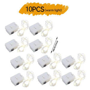 10pcs LED String Light Battery Operated Copper Wire Fairy Lights Festive Decoration With Flashing Modes Home Decor 