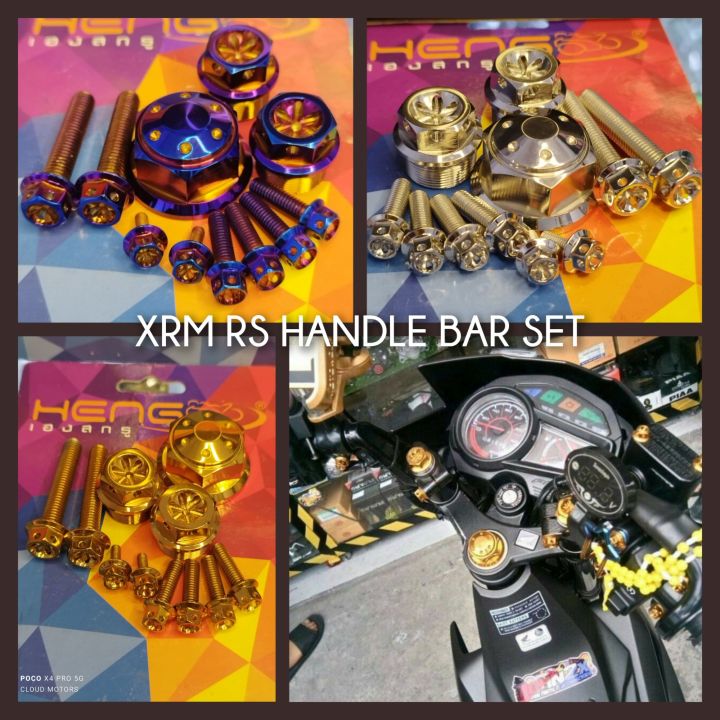 HENG HANDLE BAR SET FOR HONDA RS 125/SONIC150/XRM110 Silver Gold