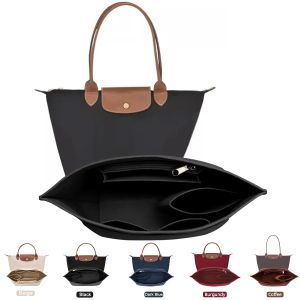 Felt Insert Bag Fits For Longchamp Handbag Liner Bag Felt Cloth Makeup Bag Support Travel Portable Insert Purse Organizer